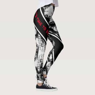 Leggings Art géométrique noir et blanc 4