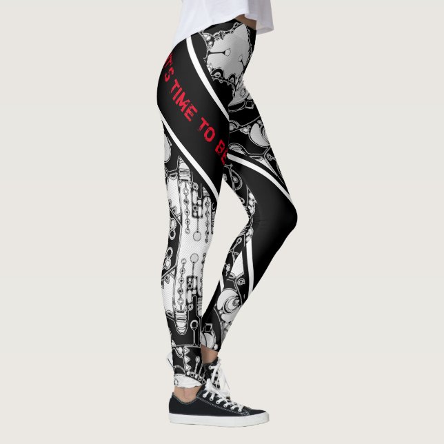 Leggings Art géométrique noir et blanc 4 (Droite)