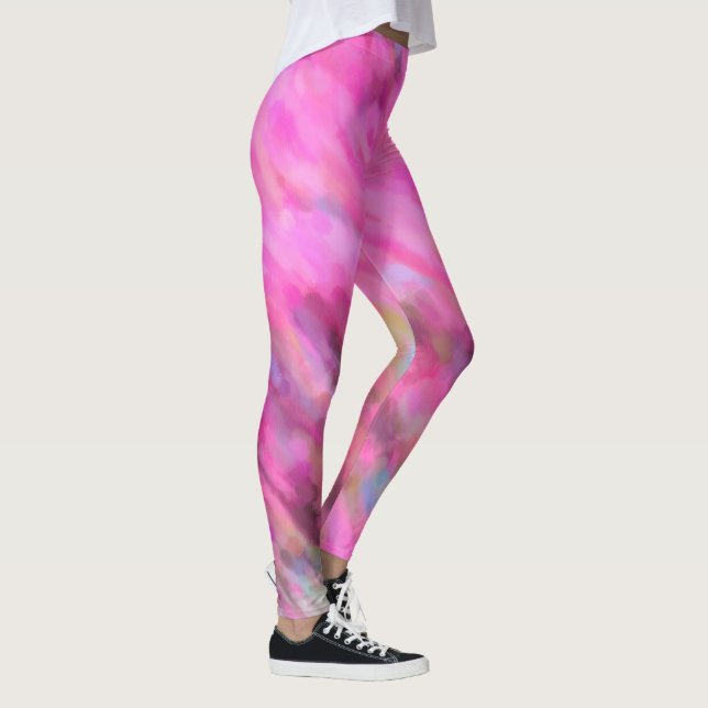 Leggings Art impressionniste rose vif (Droite)
