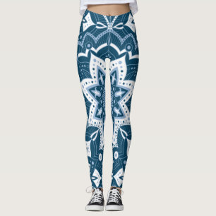 Leggings Art Islamique sans couture Bleu coloré