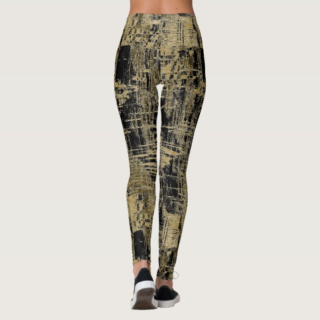 Leggings Art moderne noir et or (Dos)