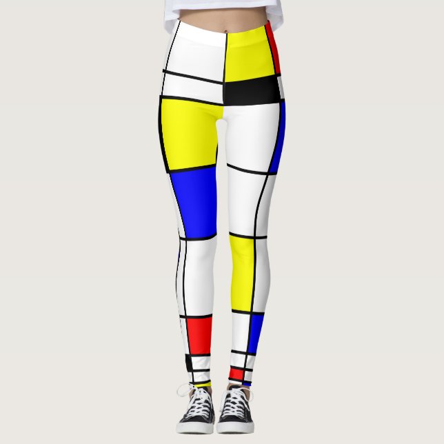 Leggings Art Mondrian coloré Motif élégant (Devant)