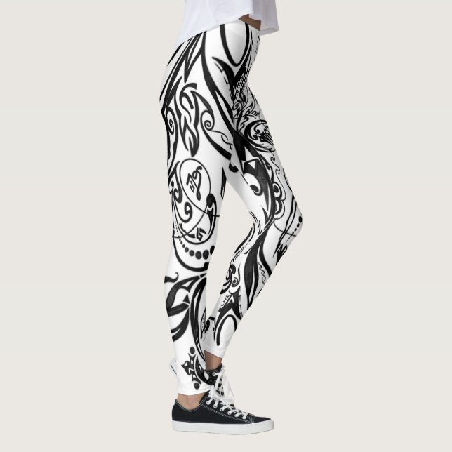 Leggings Art monochrome inspiré de la nature (Droite)