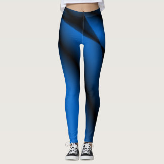 Leggings art motif abstrait bleu