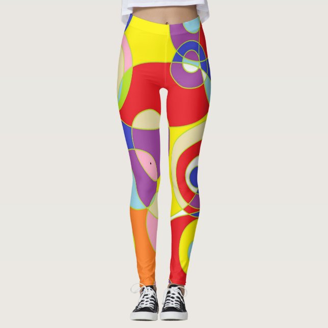 Leggings Art motif de couleur géométrique (Devant)