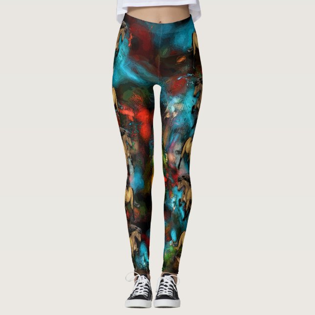 Leggings Art nouveau Abstrait (Devant)