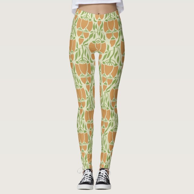 Leggings Art Nouveau : Élégance florale (Devant)
