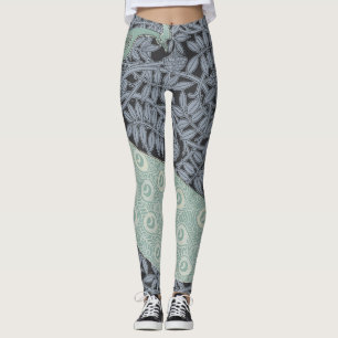 Leggings Art Nouveau Peacock Classic Vintage Bird