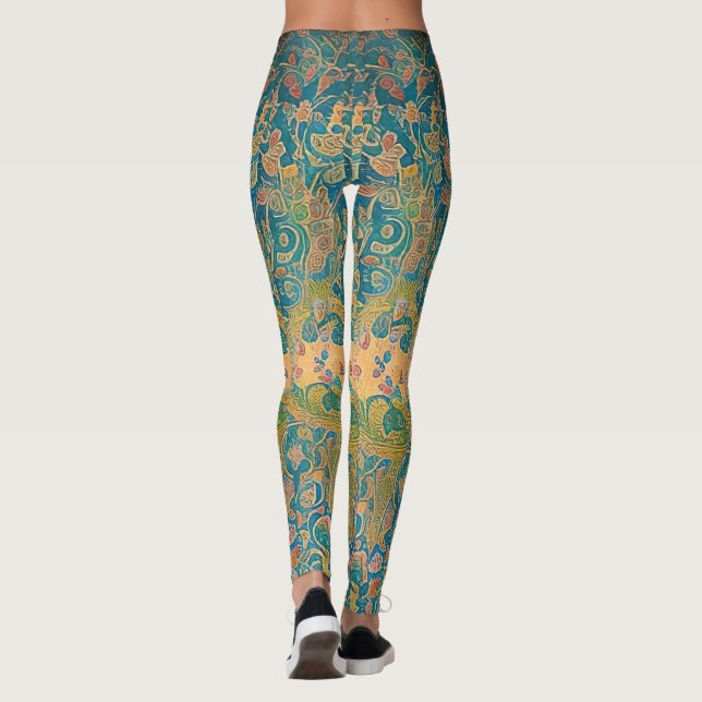 Leggings Art numérique d'inspiration Art nouveau et Perse (Dos)
