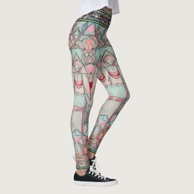 Leggings Art numérique d'inspiration Art nouveau et Perse (Droite)