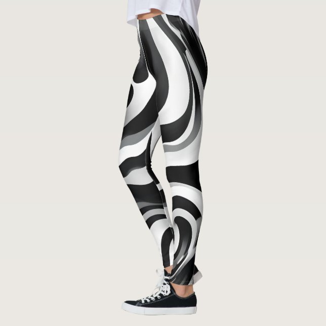 Leggings Art Op Vave Noir Et Blanc, (Gauche)