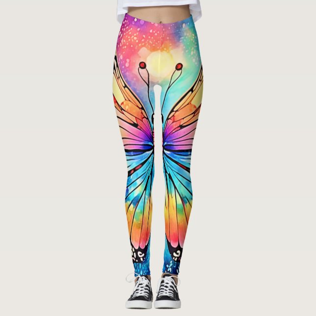 Leggings Art papillon vibrant (Devant)