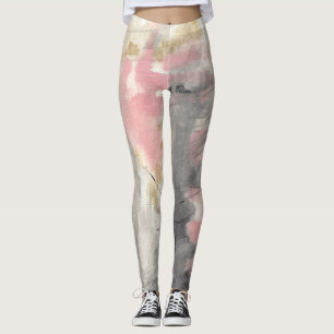 Leggings Art peint en or rose Abstrait