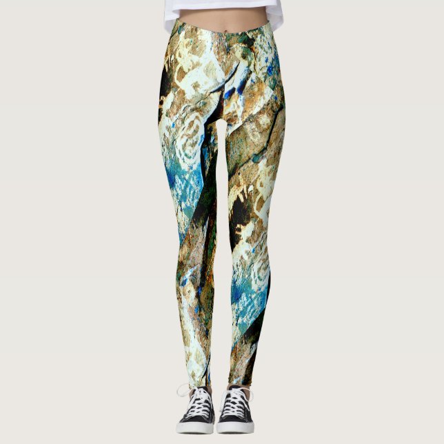 Leggings Art rupestre abstrait du sud-ouest (Devant)