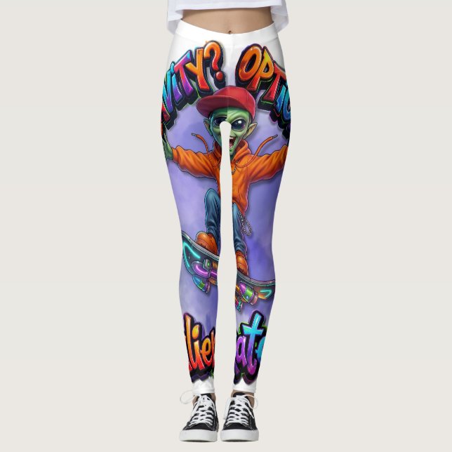 Leggings Art spatial Hoverboard Alien Skateur Gravité facul (Devant)