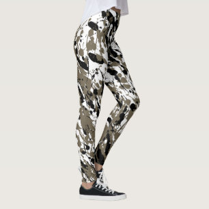 Leggings Art Splash et Dégoulinade Brun et Noir