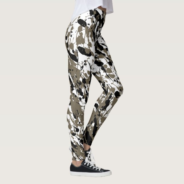 Leggings Art Splash et Dégoulinade Brun et Noir (Droite)