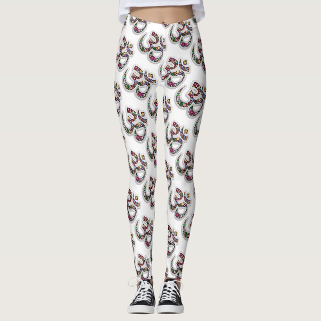 Leggings Art symbolique floral Namaste (Devant)