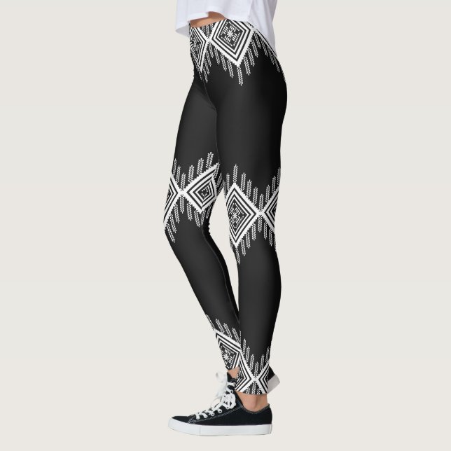 Leggings Art tribal noir et blanc (Gauche)