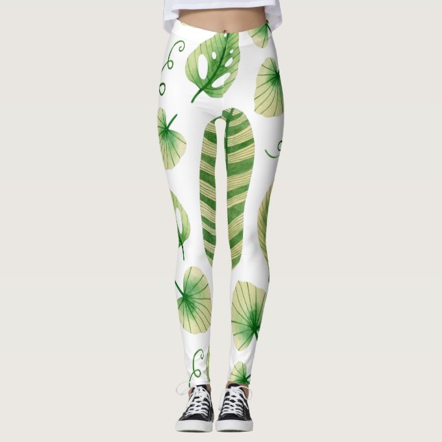 Leggings Art tropical coloré (Devant)
