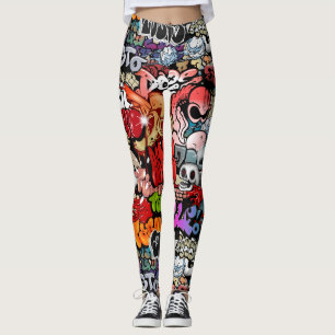 Leggings Art urbain dynamique de rue Graffiti art motif