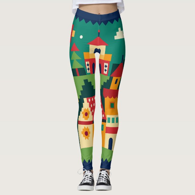 Leggings Art Village Vibrant (Devant)
