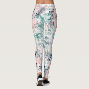 Leggings Artistic Abstract Pastel Brush Stroke Pattern