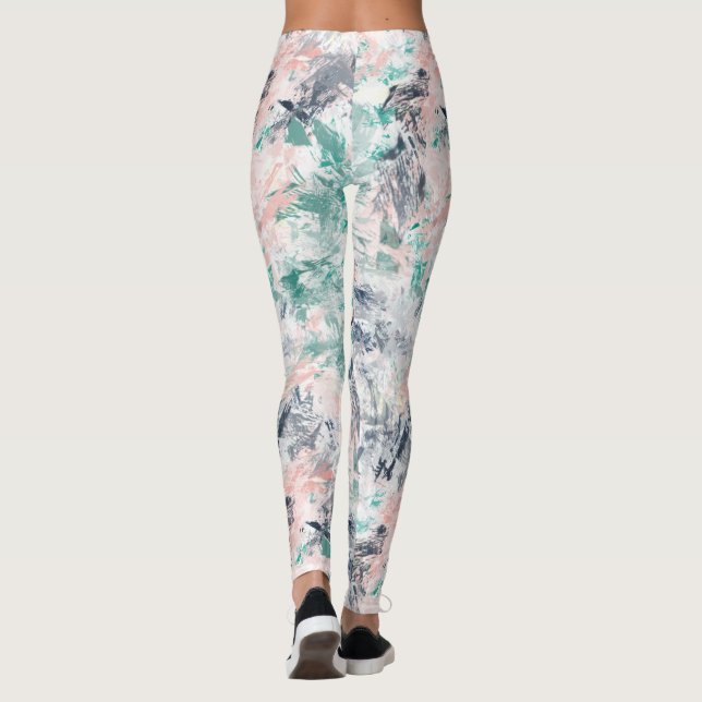 Leggings Artistic Abstract Pastel Brush Stroke Pattern (Dos)