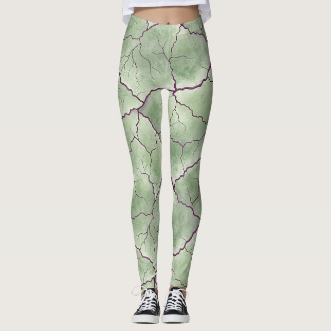 Leggings Artistic Zombie Skin Texture Pattern  (Devant)