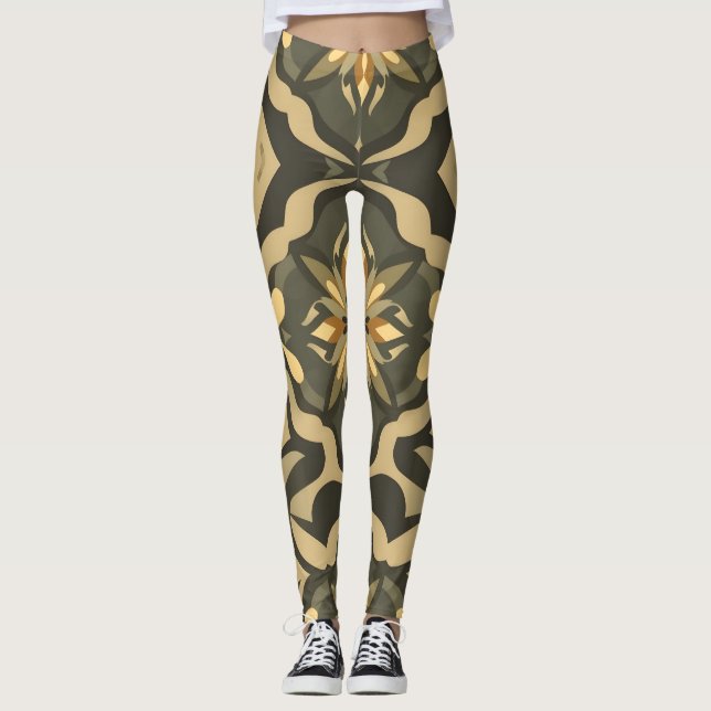 Leggings artistiques avec conception symétrique au (Devant)