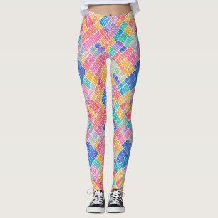 Leggings Artsy Abstrait Rainbow Watercolor Motif