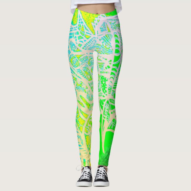 Leggings Artsy Green Jaune (Devant)