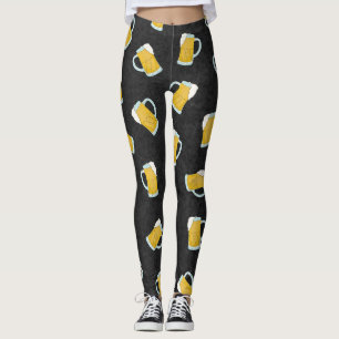 Leggings Artsy Modern Yellow Black Watercolor Beer Stein