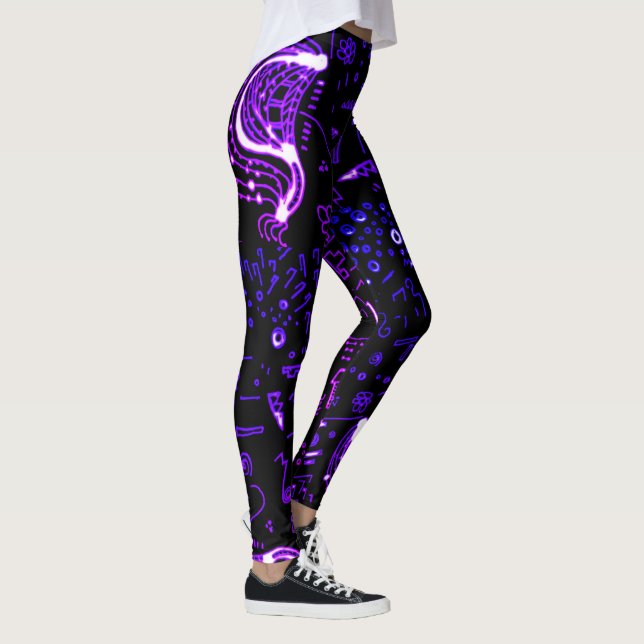 Leggings Artsy noir violet (Droite)