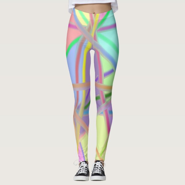 Leggings Artsy Résumé design en couleurs douces pour polyva (Devant)