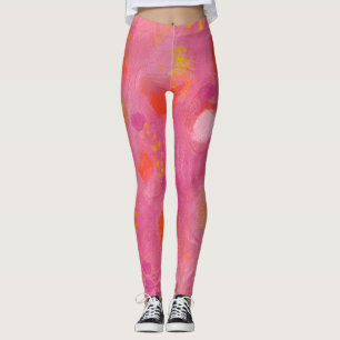 Leggings Artsy Rose Orange Or sur tout le design original