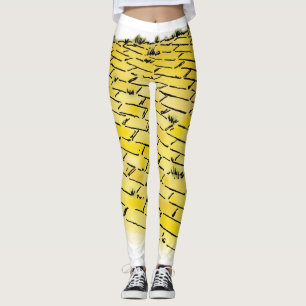 Leggings Assistant vintage du Motif de route en brique jaun