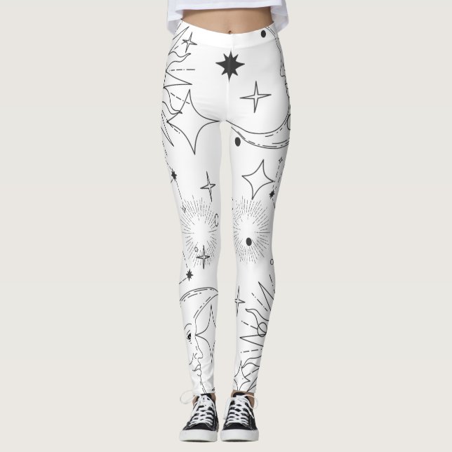 LEGGINGS ASTROLOGIE (BLANC) (Devant)
