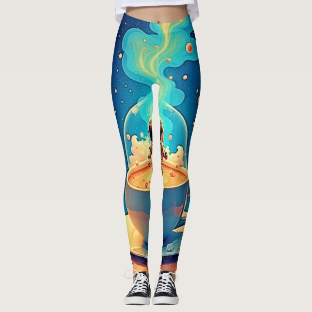 Leggings Astronaut Coffee Space Art (Devant)