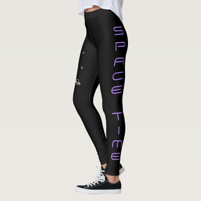 Leggings Astronaut dans l'espace - Art en noir, blanc et vi (Gauche)