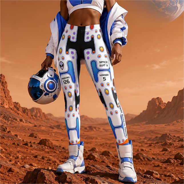 Leggings Astronaute Blanche Fille de l'Espace Extérieur Rob (Créateur téléchargé)