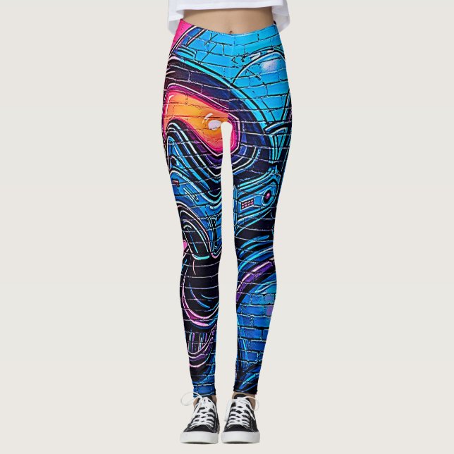 Leggings Astronaute de Neon Cyberpunk (Devant)