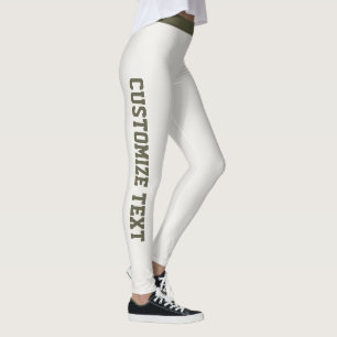 Leggings Athleisure de femmes personnalisé neutre olive fon