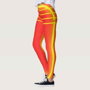 Leggings Athlétisme des femmes Motifs orange et jaune