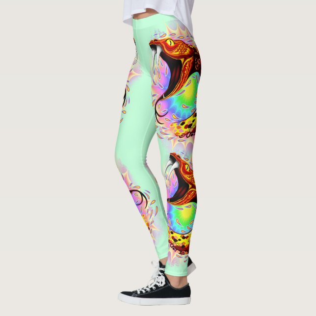Leggings Attaque de serpent Psychedelic Surreal Art (Gauche)