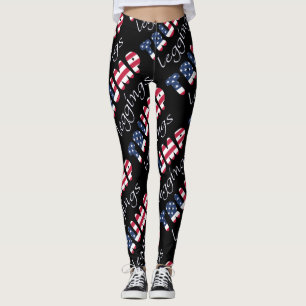 Leggings Attention de guêtres d'atout patriotique toute