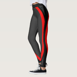 Leggings Attoni gris foncé rouge et noir Side Sports