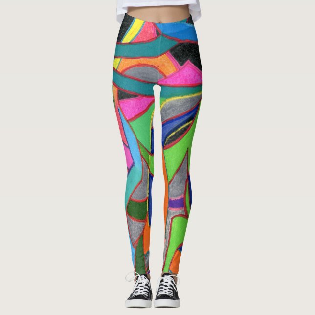 Leggings Attraper les yeux et attirer l'attention abstraite (Devant)