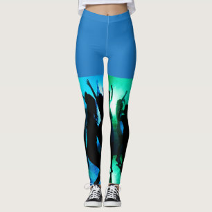 Leggings Au Club Silhouette Blue Green