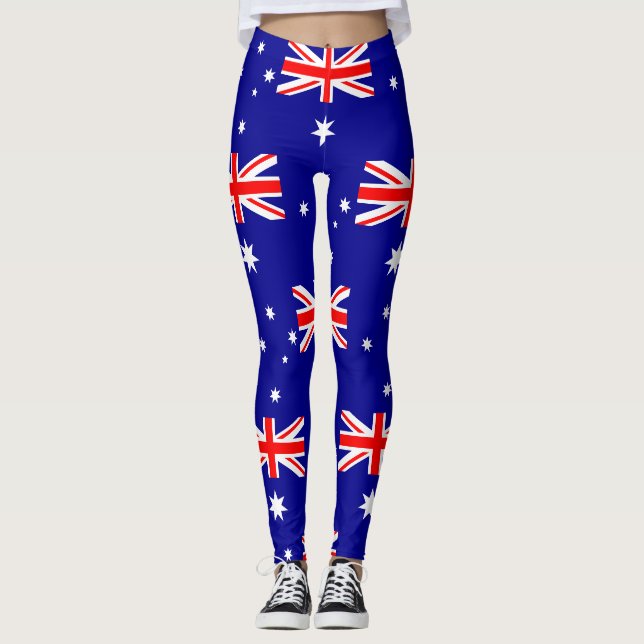 Leggings au drapeau patriotique australien (Devant)